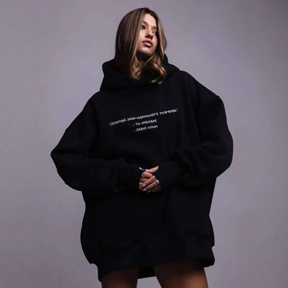 Street Style Oversize Women's Letter Print Hoodie B5