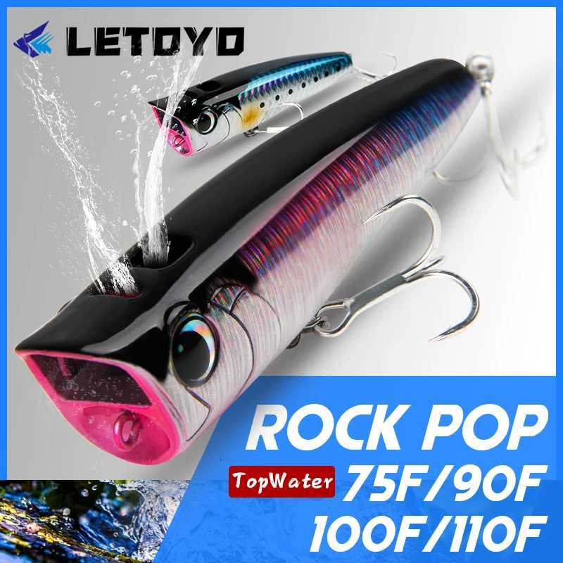 LETOYO Topwater Popper 8.5-30g floating Rock pop Artificial Hard Baits for Bass Perch Pike Fishing Lure Z250717