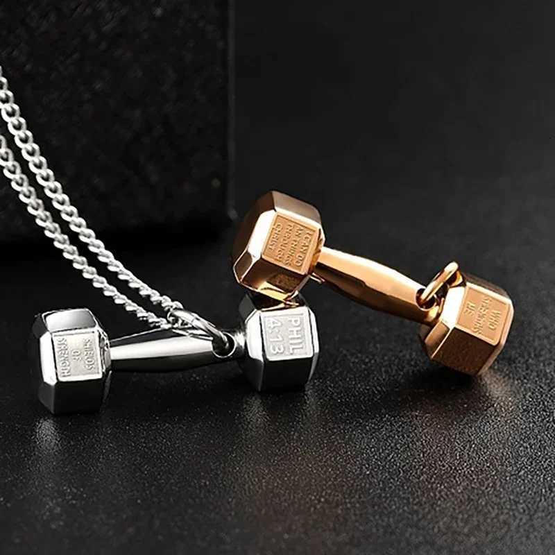 2025 New Gym Dumbbell Pendant Necklace Bodybuilding Necklace Men and Women Sports Barbell Dumbbell Gift Holiday Gift S403 XJ250717