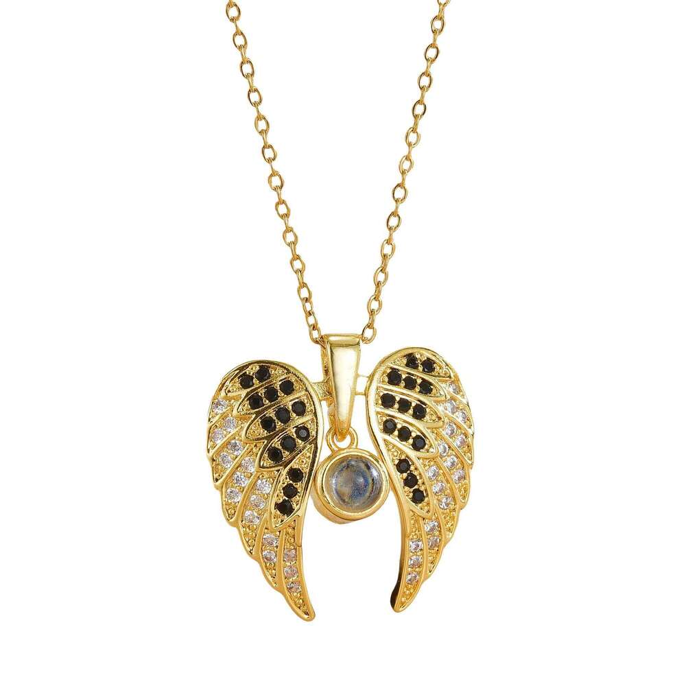 New Angel Wings For Women DIY Photo Projection One Hundred I Love You Language Pendant Necklace 9B4
