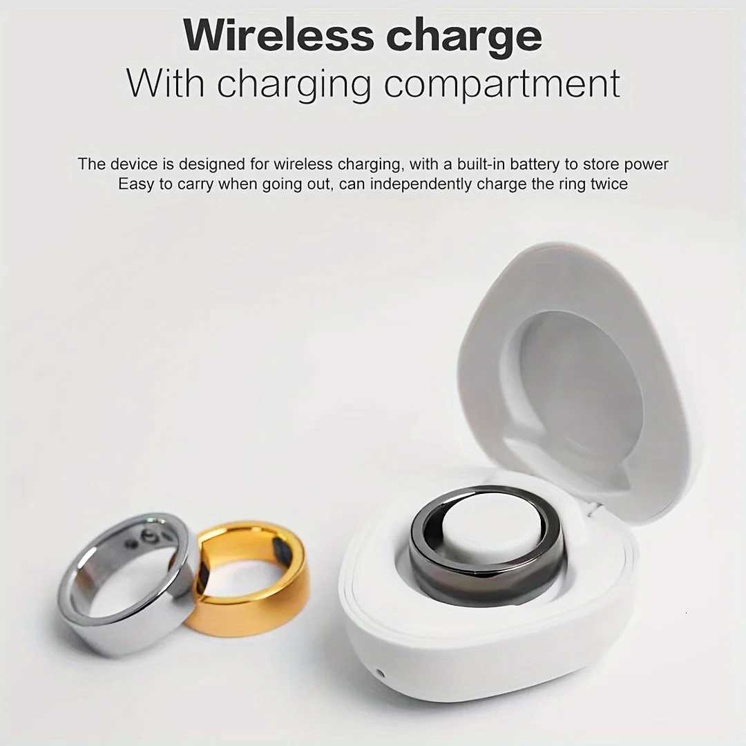 Smart Ring Fitness Rings Sleep Tracker Pedometer Step Counter Fitness Tracker Ring with Charging Case for Men Women W250717