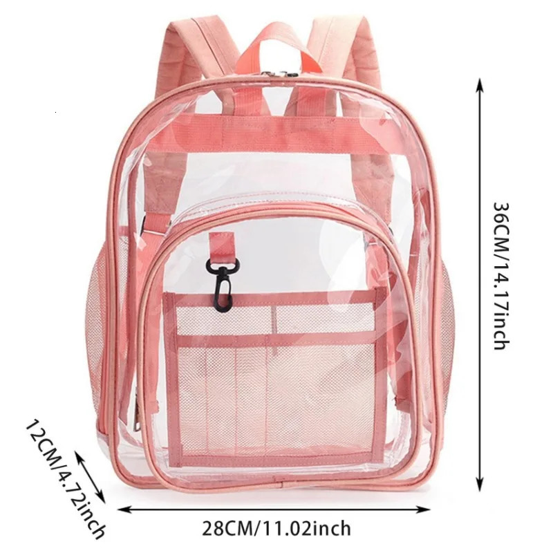 Backpack Waterproof Transparent School Bag Girl Large Capacity Backpack Solid Clear Backpack Men Fashion Transparent Plastic Bag 250714