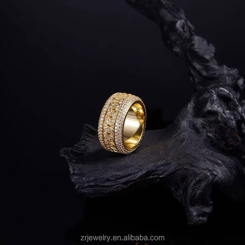 GRA Certificate D Color Moissanite Ring Elegant 925 Silver Classic Crown Wedding Hip Hop Men Moissanite Rings