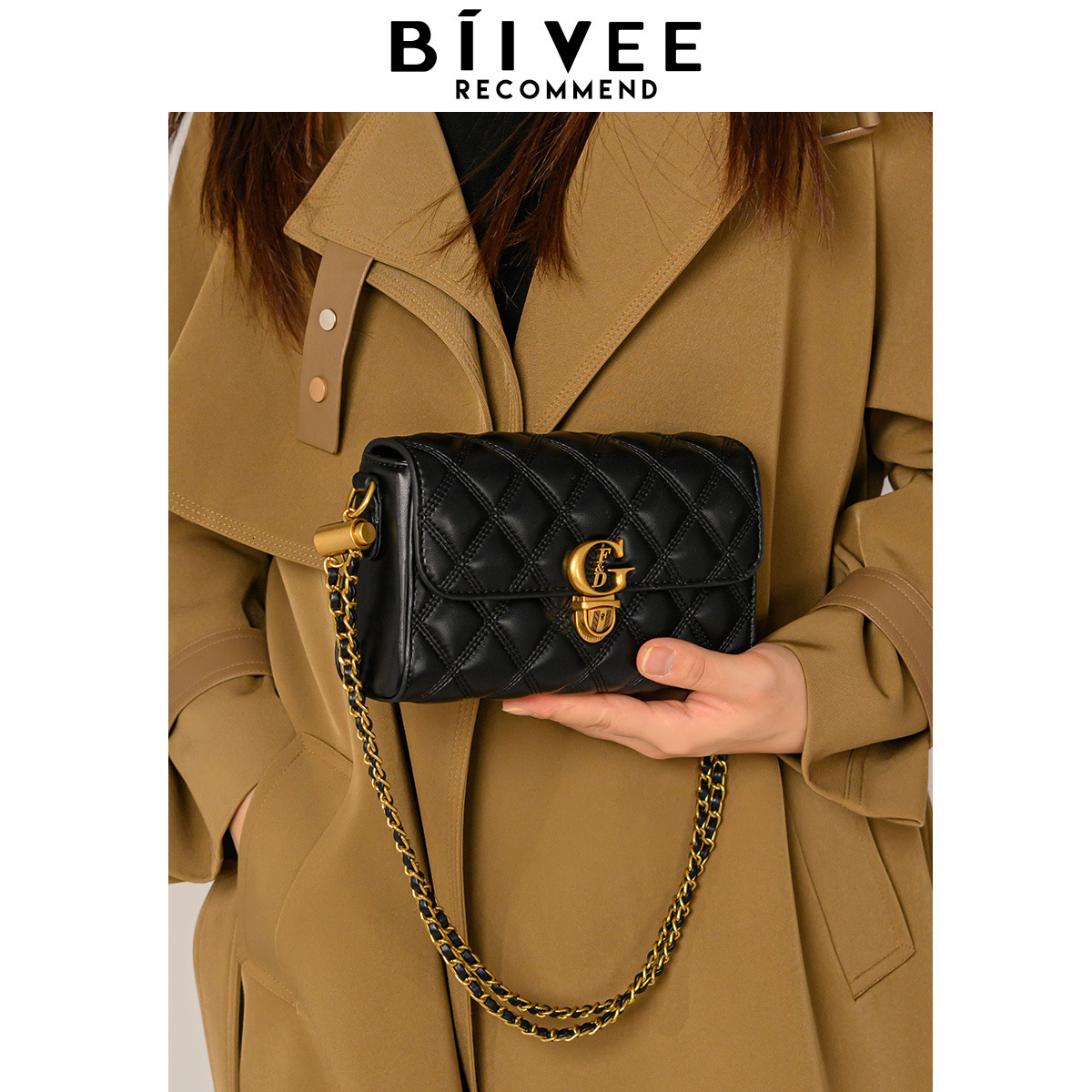 Retro Diamond Grid Chain Women's Shoulder Bag Free Shipping Designer's Small Fragrance Style Hand-held Small Square Bag Luxurious Fashion Ve