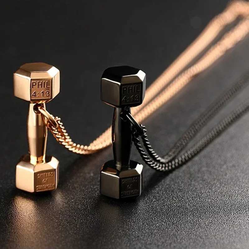 2025 New Gym Dumbbell Pendant Necklace Bodybuilding Necklace Men and Women Sports Barbell Dumbbell Gift Holiday Gift S403 XJ250717