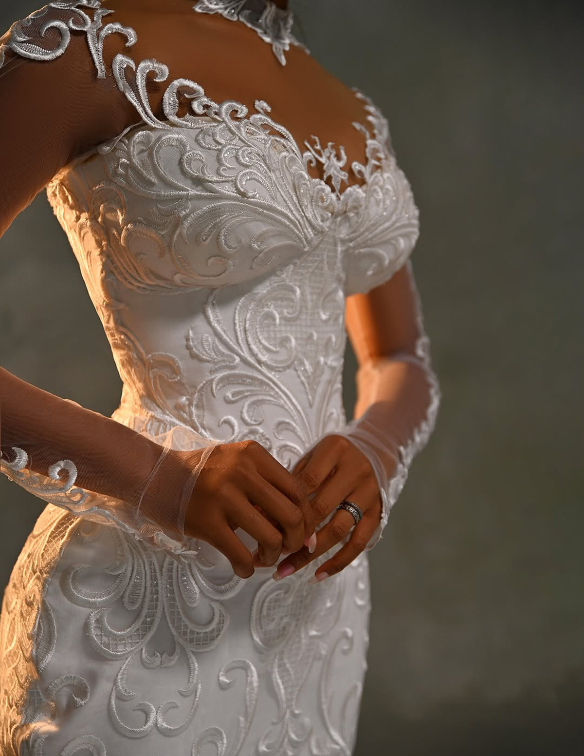 Vintageinspired Mermaid Wedding Dresses High Neck Long Sleeve Embroidery Bridal Gowns Sweep Train Customized Vestidos De Novia