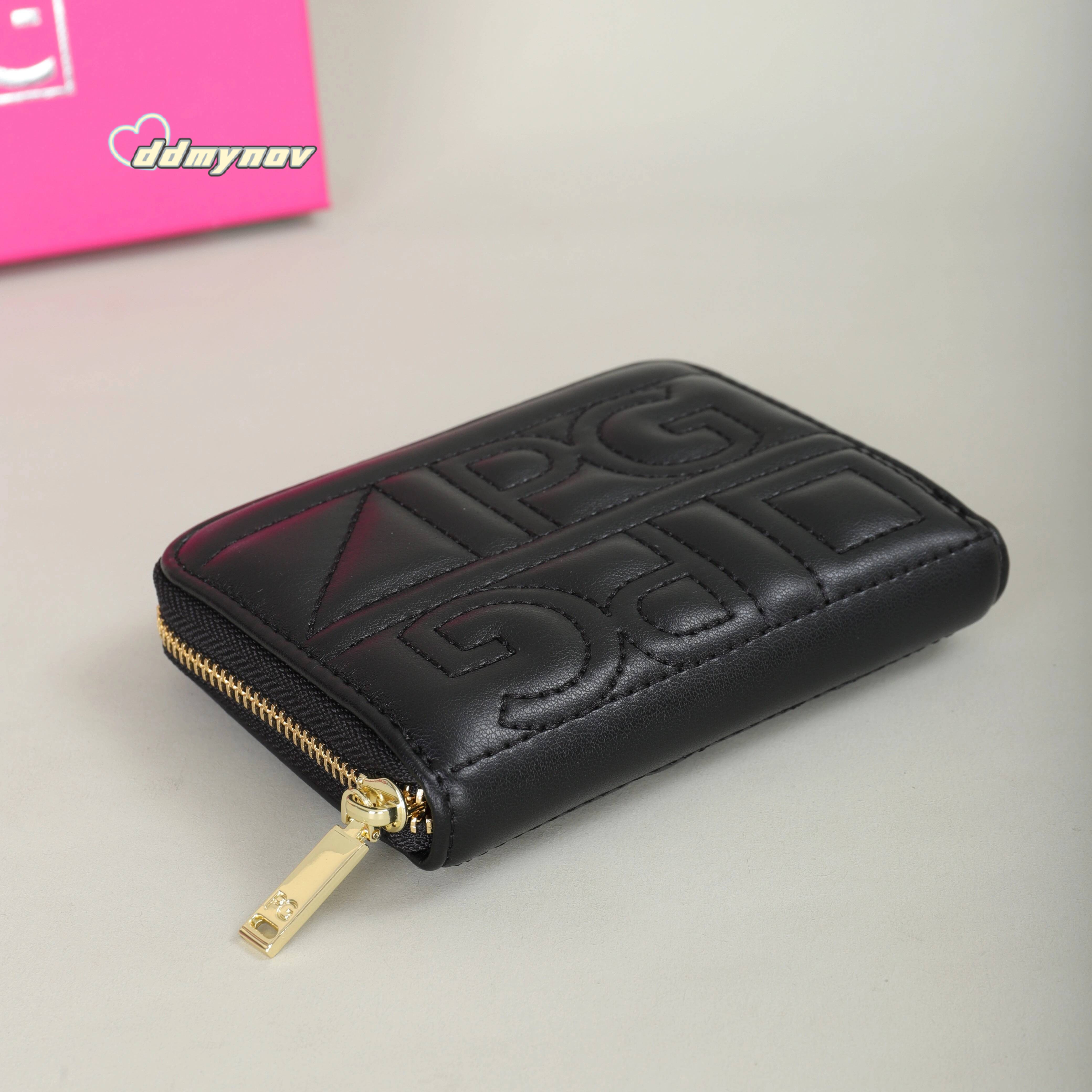 PG PATSY GARIS Fashion Classic Retro Mens and Womens Universal Letter Printed Portable Card Bag Zero Wallet ddmynov