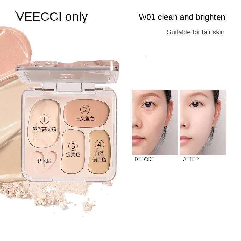 VEECCI Four Colour Palette Conceal Dark Eye Circles & Pimple Marks Long Lasting Hydrating Concealer Cream X250716