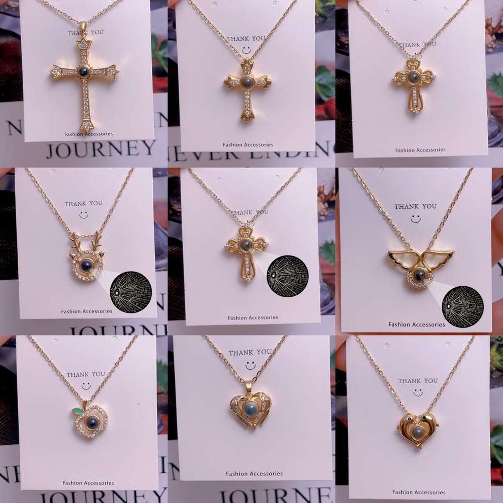 Projection Of 100 Languages I Love You Necklace For Women, Light , Niche, High-End Feel, Versatile Accessory 894