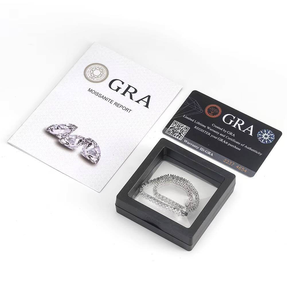 MON01 Pass Diamond Tester RTS Hip Hop Jewelry Iced Out 2mm 3mm 4mm Lab Diamond 925 Silver VVS Moissanite Tennis Chain Necklaces