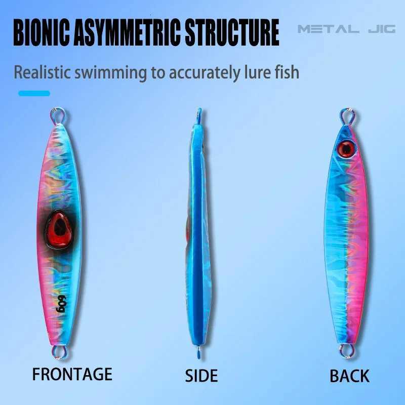 1Pcs Jigging Lures 40g 60g 80g Metal Jig Sinking Pitch Biomimetic Fish Iron Plate Bait Boat Fishing Sea Fishing Mackerel Tuna Z250717