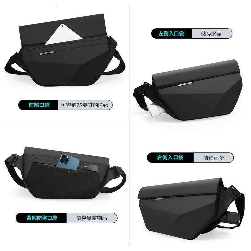 Mark Ryden Crossbody Waterproof Tablet Computer Mobile Phone Cycling Functional Work Bag Fashion Brand Men's Chest