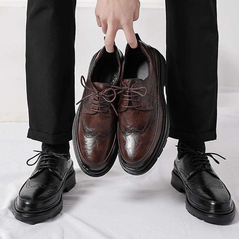 New Men's Business Formal Men British Style Casual Soft Sole Wedding Suit Leather Shoes