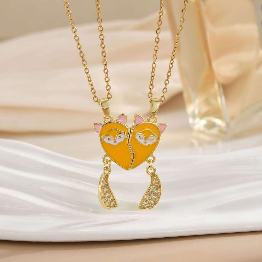 Magnetic Cute Cartoon Children's Creative Hot Selling Best Friends Necklace Pendant Jewelry 913