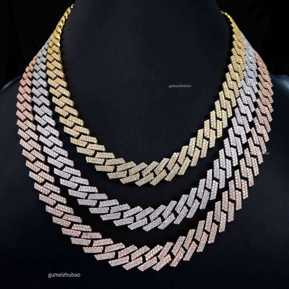 Pass 100% dia test Top bracelet VVS Moissanite hip-hop Ice Cuba chain jewelry necklace free delivery for both men and women