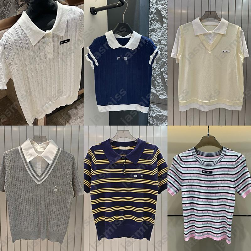 30 Stytles T Shirt Designer Women Clothes Knitted Shirts Tops Ladies Tee Short Sleeve Luxury Womens T-shirts -8 Summer Sweater Tshirt DPD2507171