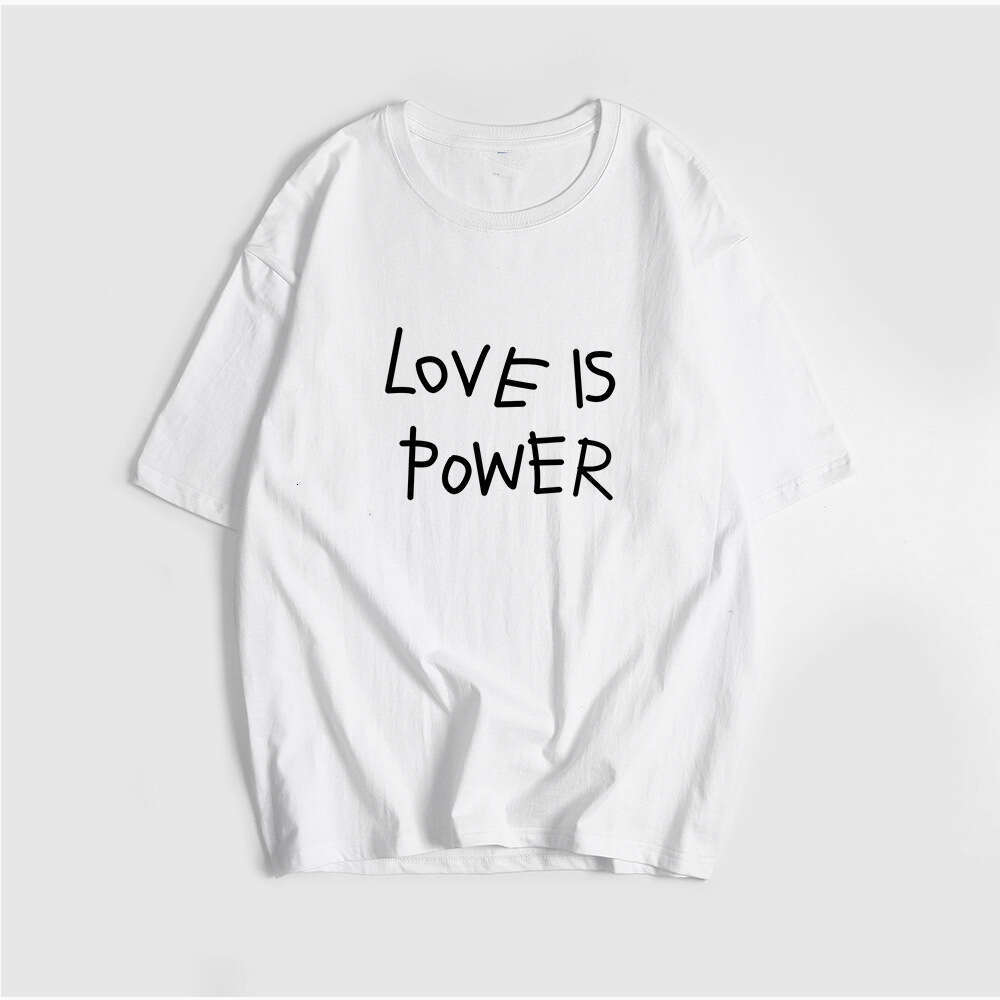 Minimalist Text Print T-Shirt For Women, Summer Versatile Loose Round Neck Pure Cotton Short Sleeve Top B5
