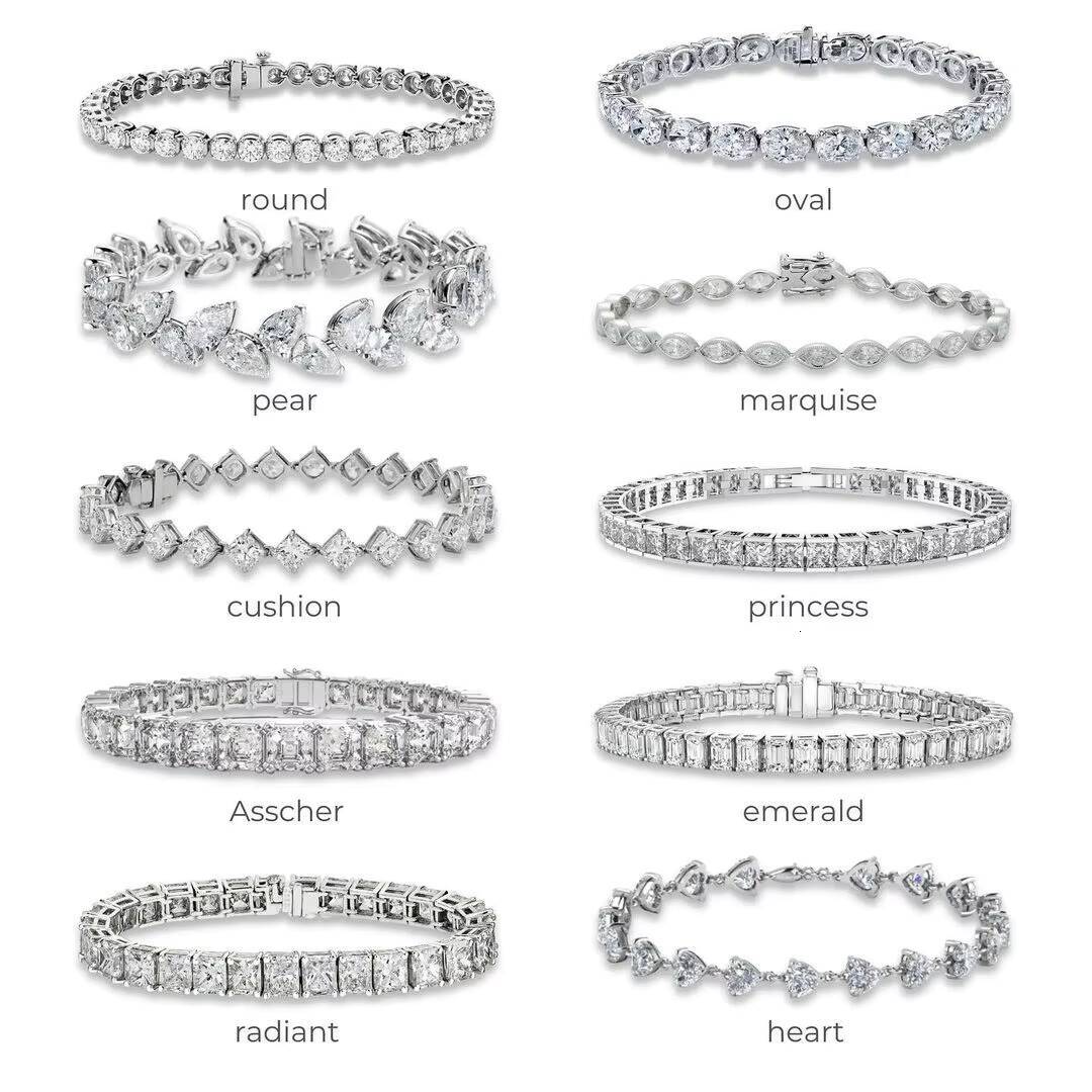 Christmas Custom Gift VVS Round Shape 3mm Colorless Loose Moissanite Lab Grown Diamond 14k Solid Gold Tennis Bracelet
