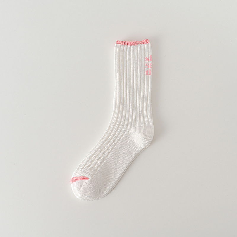 Printed Mid-Length Ins Style Thick Thread Pile Socks Letter Trendy Brand Fashion Long Tube Socks Couple Socks 240614