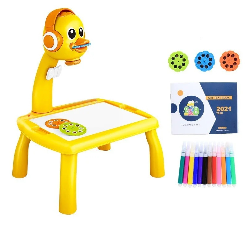 Mini Led Projector Art Drawing Table Light Toy for Children Kids Painting Board Small Desk Educational Learning Paint Tool Craft 250716