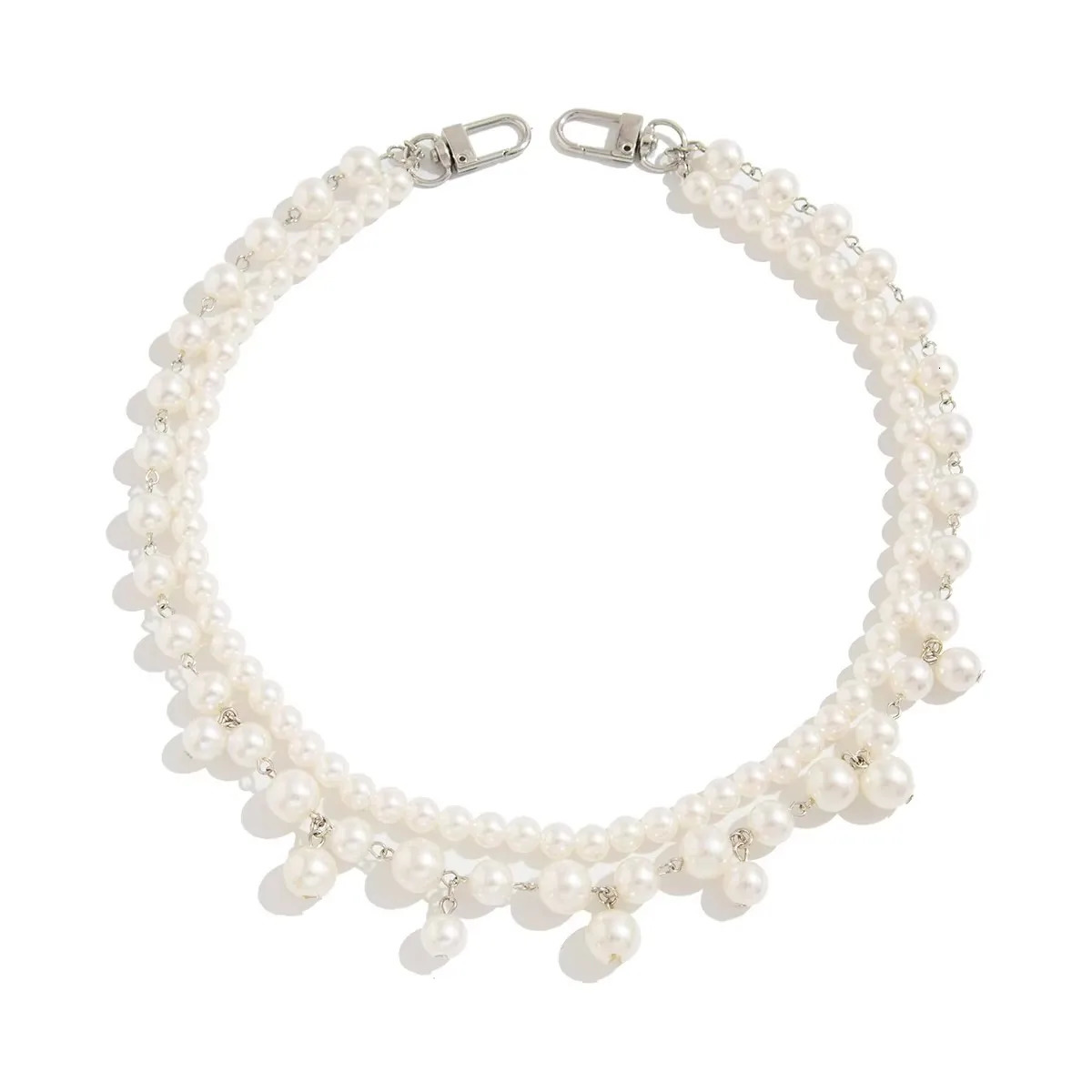 IngeSight.Z Men Hip Hop Multilayer Pearl Jeans Pants Keychain Chain Women Trousers Hipster Pant Chain Party Decoration 250717