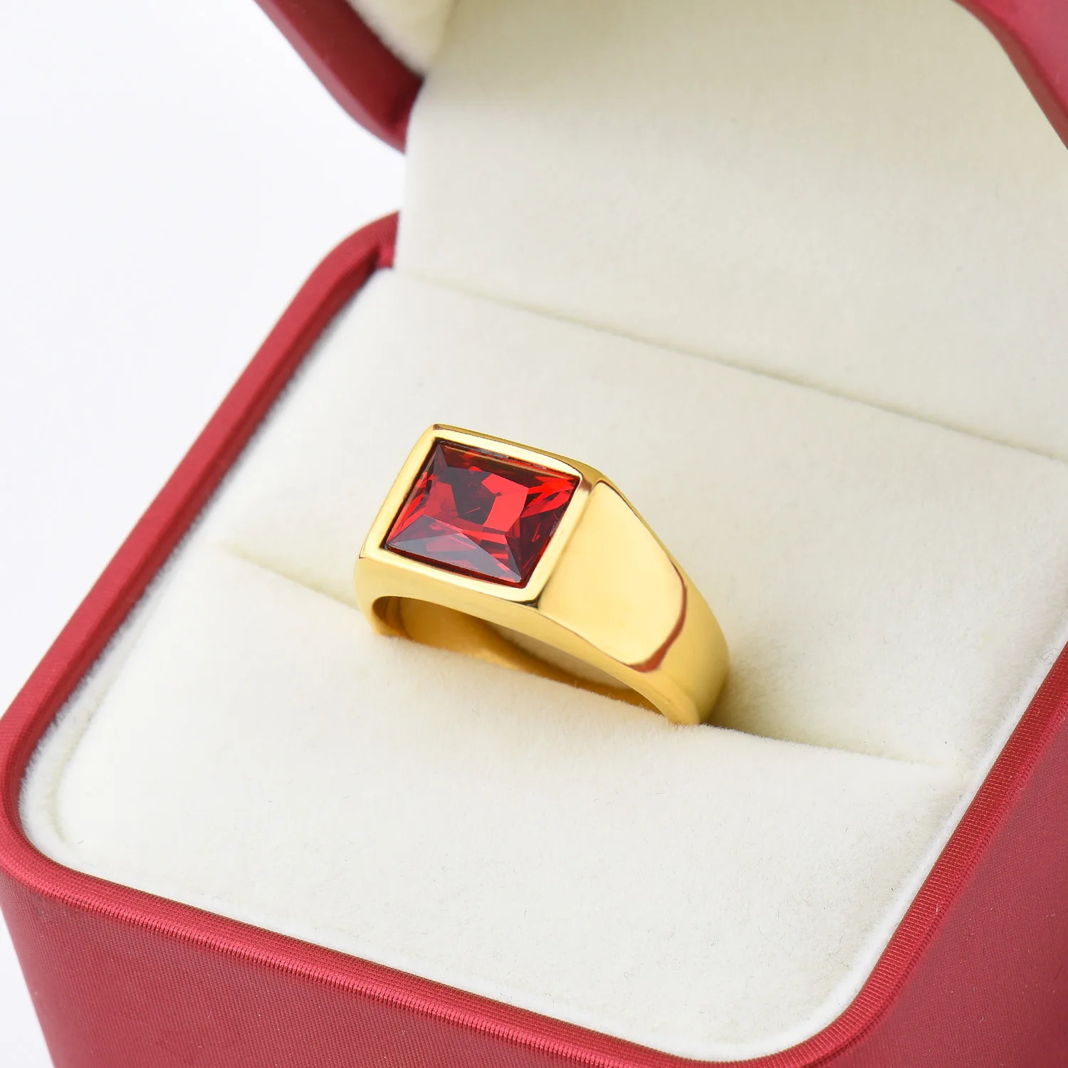 R3363 1pc Man/Women Gemstone Style Wedding steel ringFashion Mens 316LStainless steel lightweight and compact Rings 250716
