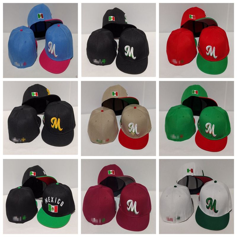 Wholesale Mexico- M letter Baseball caps New Arrivals Cotton Men women bone Sports Outdoor Casual Sunhat Travel Touca Full Closed Fitted Hats