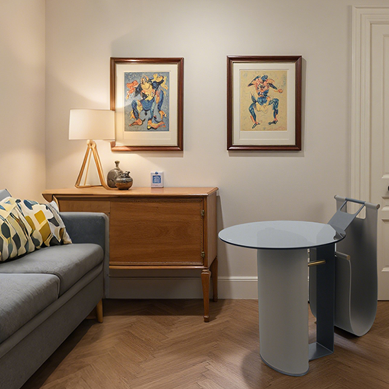 Round side table Minimalist Style Small Circular Coffee Table for Space-Efficient Rooms