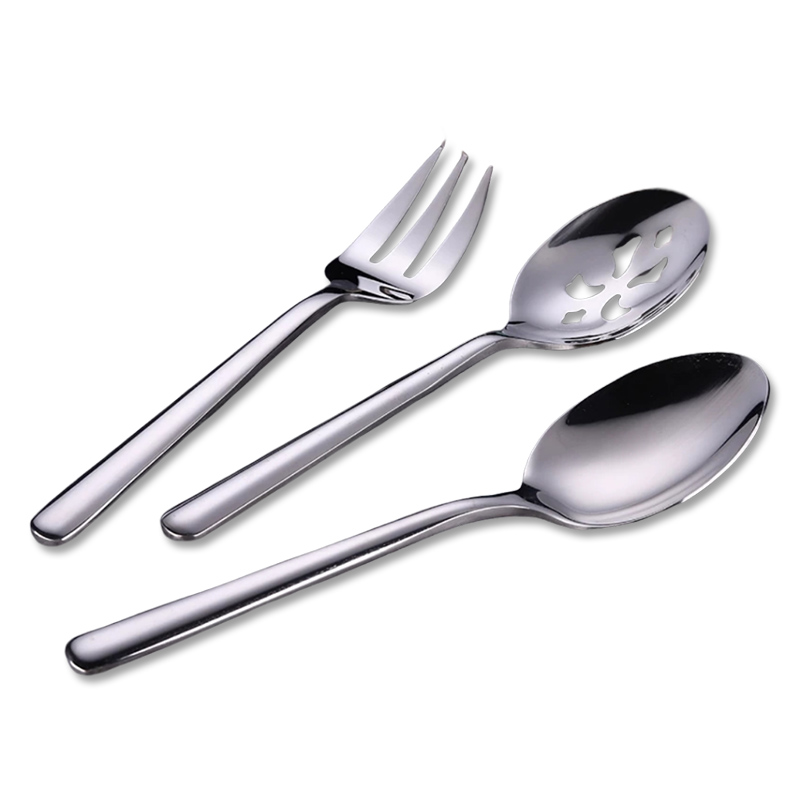 Dinnerware Sets New 430 Stainless Steel Spoon Strainer Fork Hygiene Avoid Cross Infection Public Health