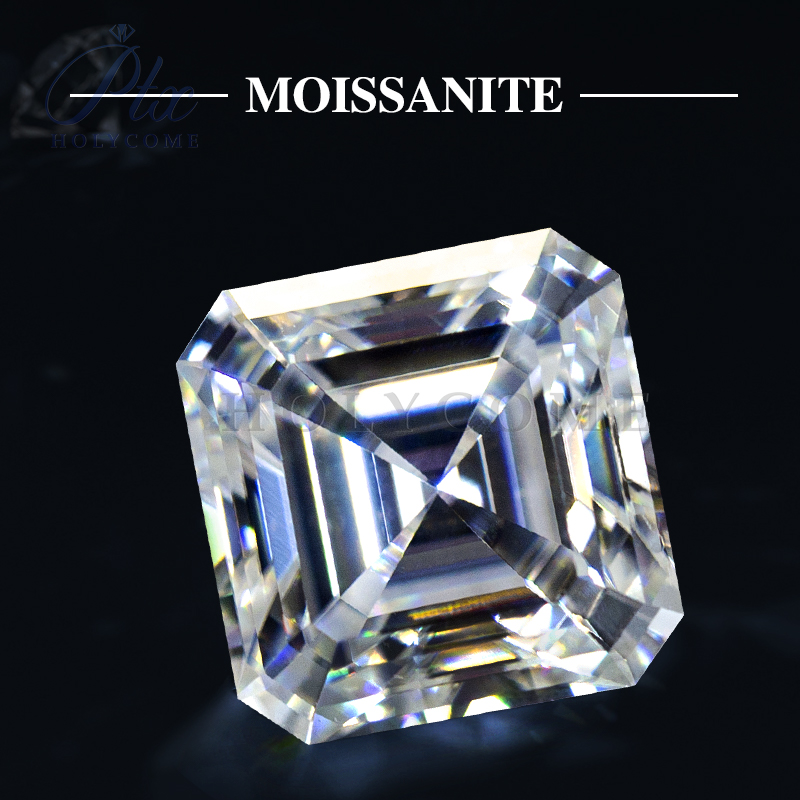 High Quality White Asscher Moissanite All Sizes GRA Certificate D Color VVS Clarity Loose Moissanite Stones for Earrings Rings Necklaces Making