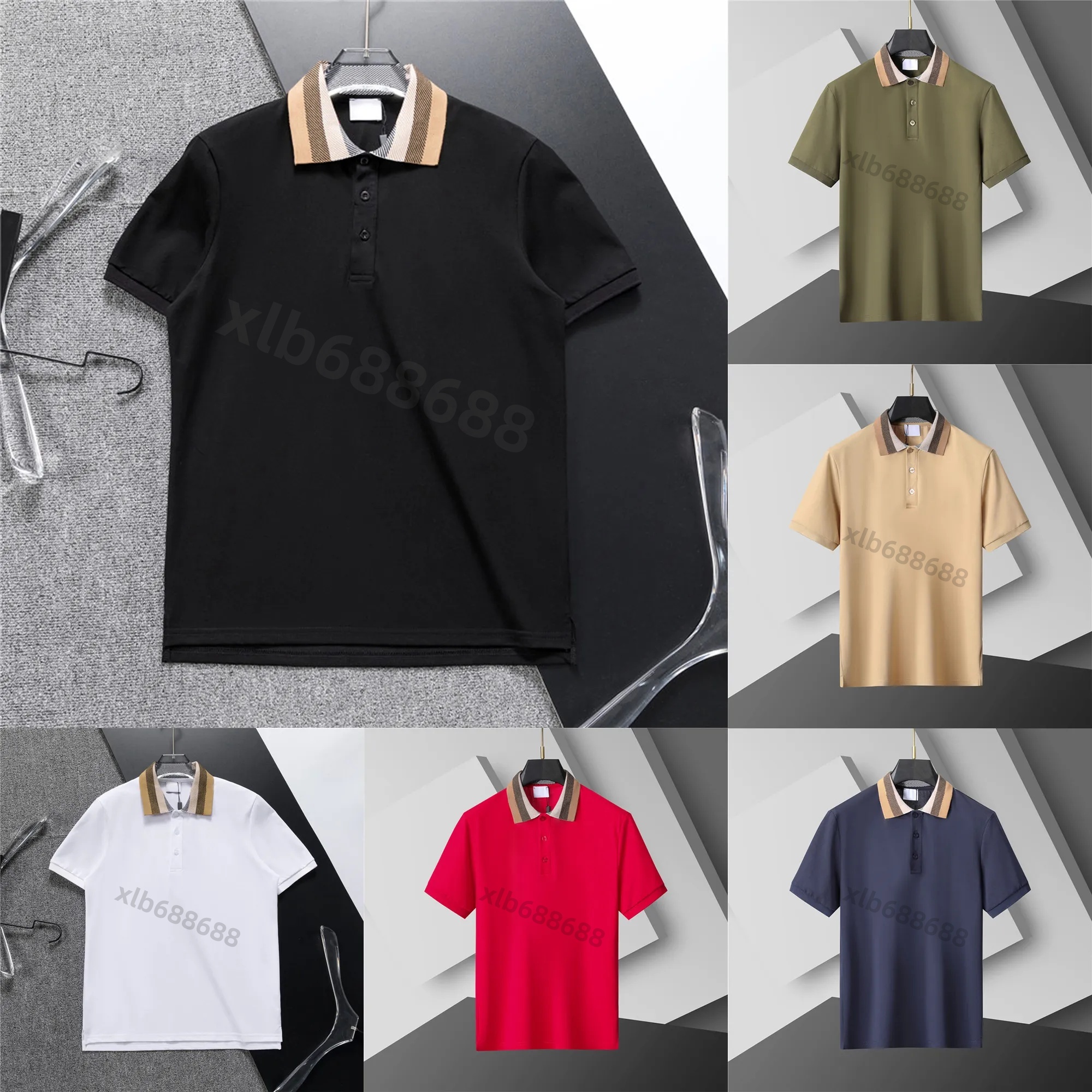 2025 Mens Polo Shirt Fashion Men's T-shirt Luxury Polo Collar Breathable Top Summer Business Shirt Asian size S--XXL