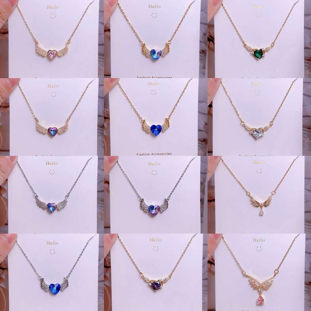 Titanium Steel Clavicle Chain Non-Fading Wings Heart Design High-End Light Necklace Yiwu 76A