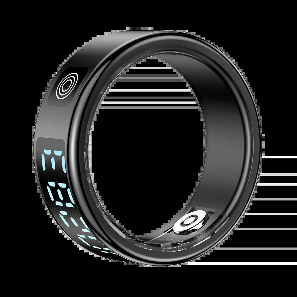 8 Stainless Steel Smart Ring with Digital Display Black Gold or Silver W250819