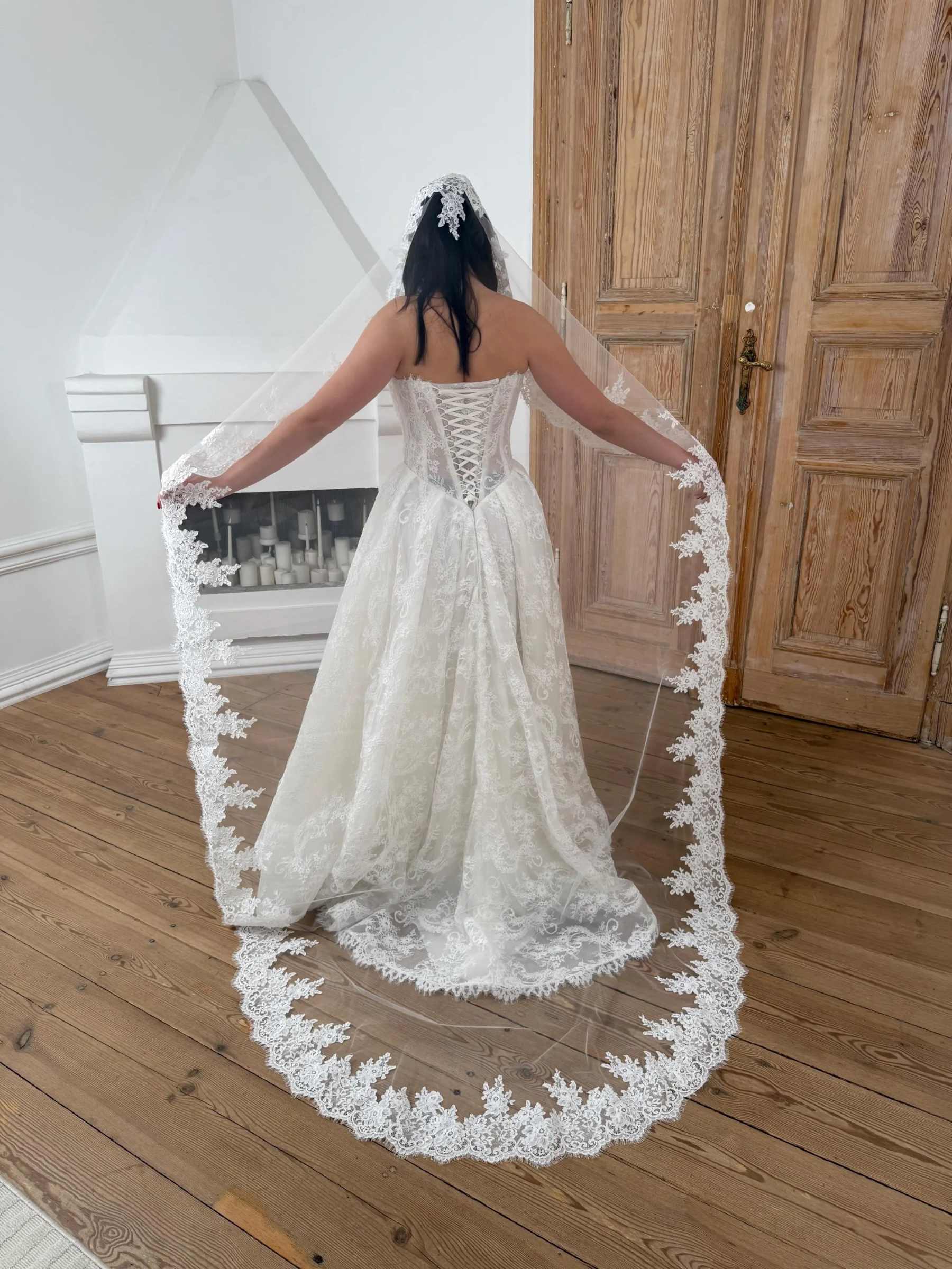 Lace Edge Wedding Veil 3 Meters White Ivory Bridal Veil Wedding Headpieces Bride Accessories Customized