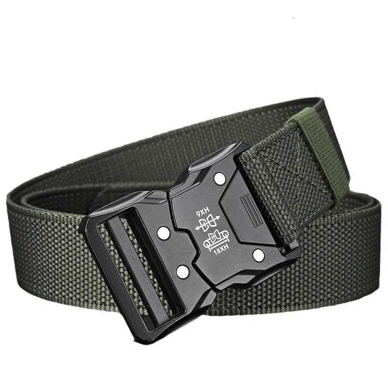 2PCS Tactical Waist Belt Durable Automatic Buckle Men Belt Army Outdoor Hunting Multifunctional Nylon Canvas Woven Trouser Belt W250717