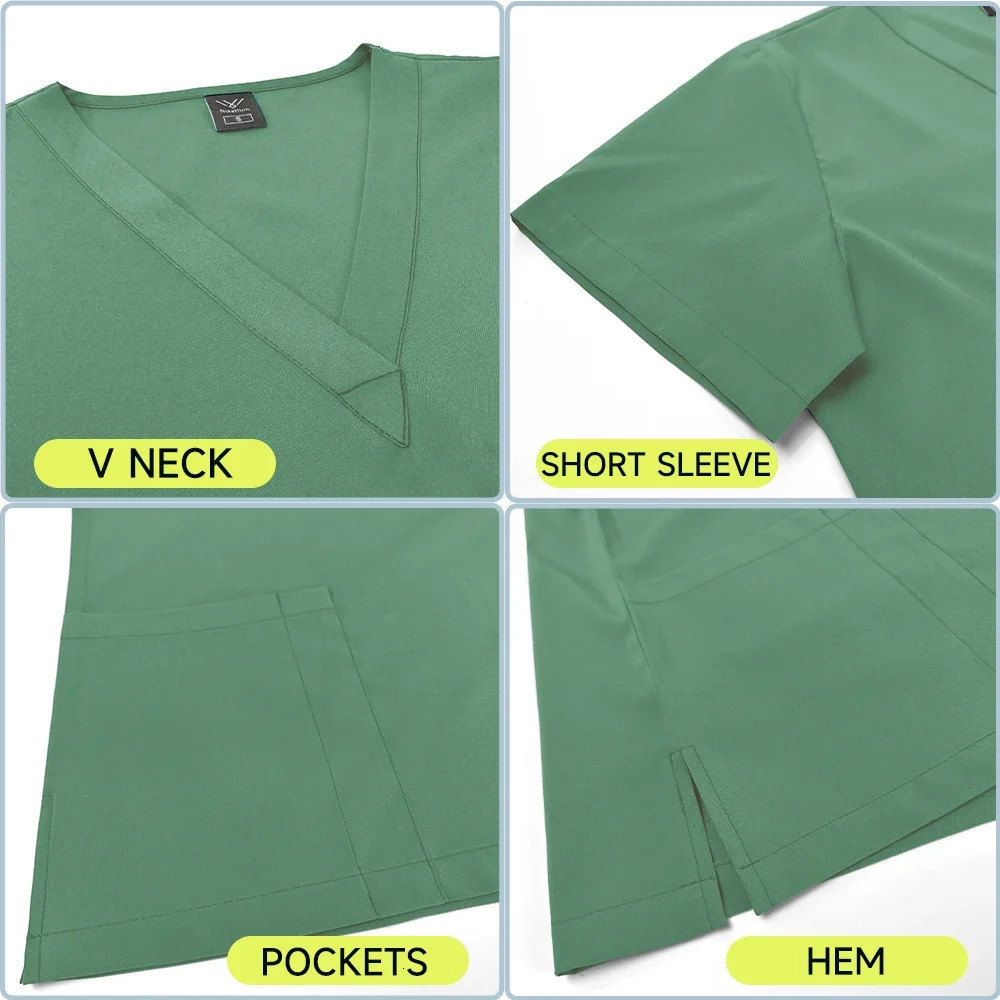 Nurse Uniform 2Piece Workwear Scrubs Set Hospital Uniform Surgery Dentist Overalls Spa Clinical Beauty Work Wear 250715