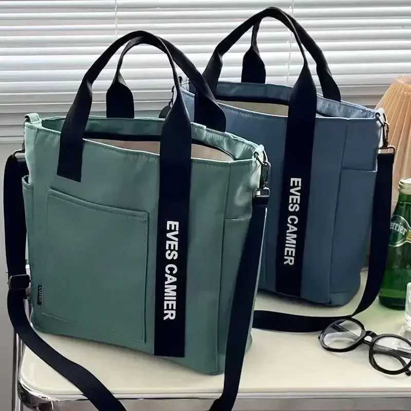 New Casual Tote Large Capacity Shoulder Bag Nylon Waterproof Canvas Handbag Simple Fashion Messenger Bags For SchoolgirlW251028