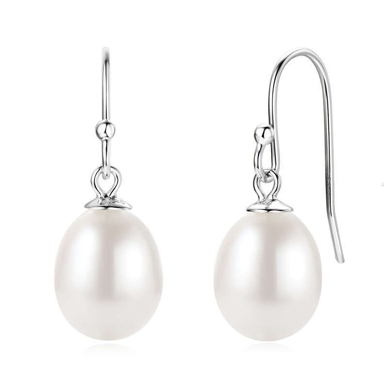 Natural Pearl Water Drop Earrings For Women French Simple S Sier Versatile Ear Hooks 041