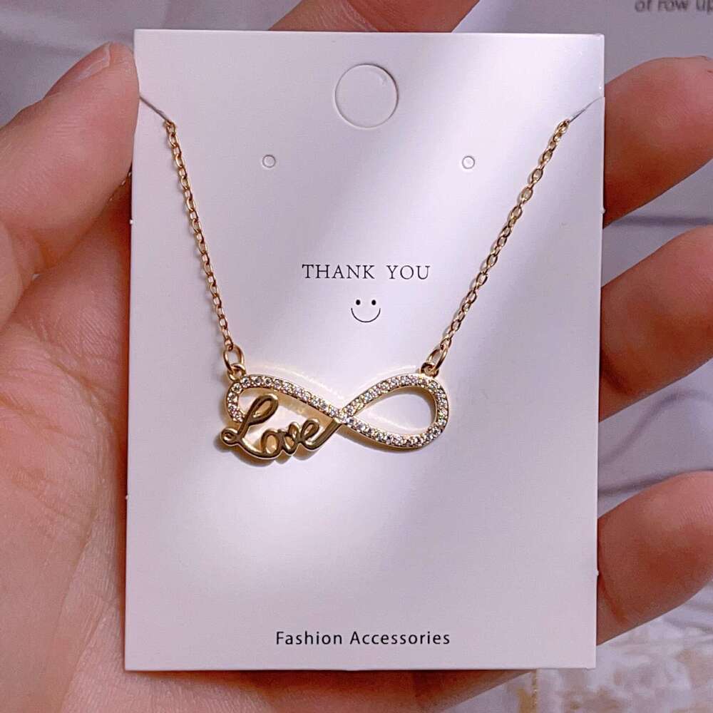 Titanium Steel Clavicle Chain Lucky 8 Pendant Necklace For Women Light Ins Style Hundred Towers Jewelry 10A