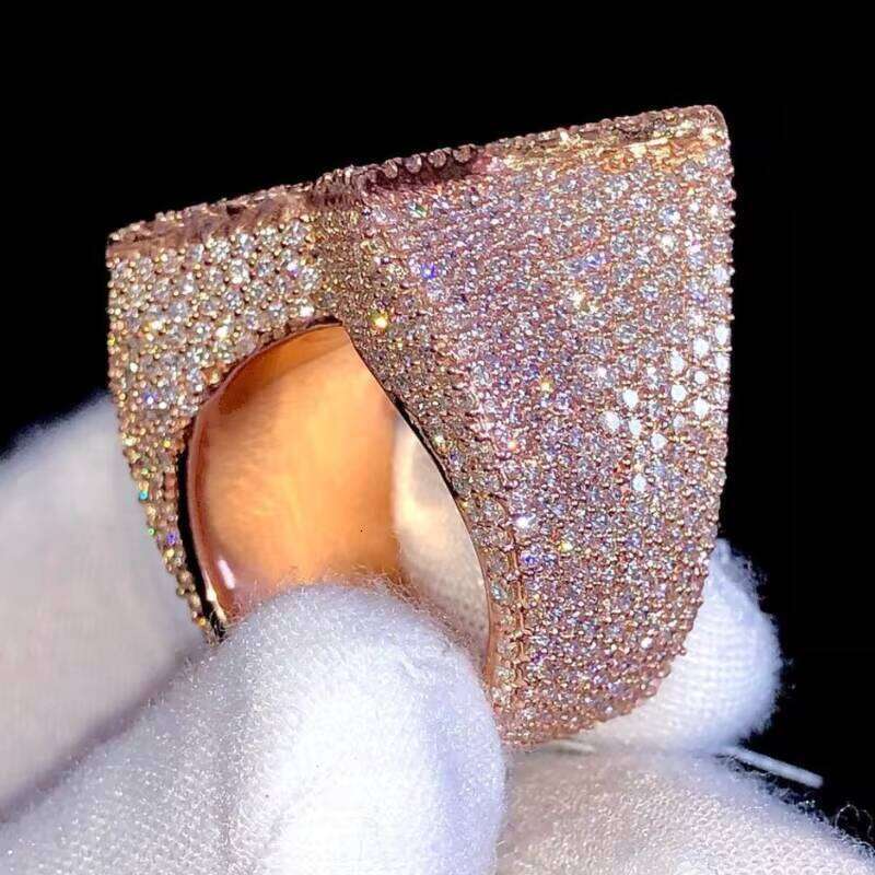 Mens Hip Hop Baguette VVS Star Design Custom Championship Sier Moissanite Ring