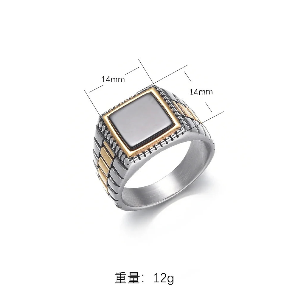 Mens 316LStainless Steel High Quality Onyx Rings Classic Trend Jewelry 250716