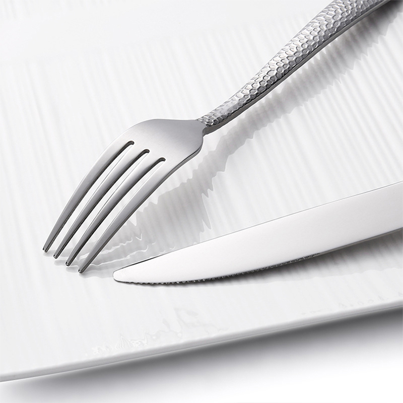 New 430 stainless steel spoons, knives and forks, fish-scale Western tableware set