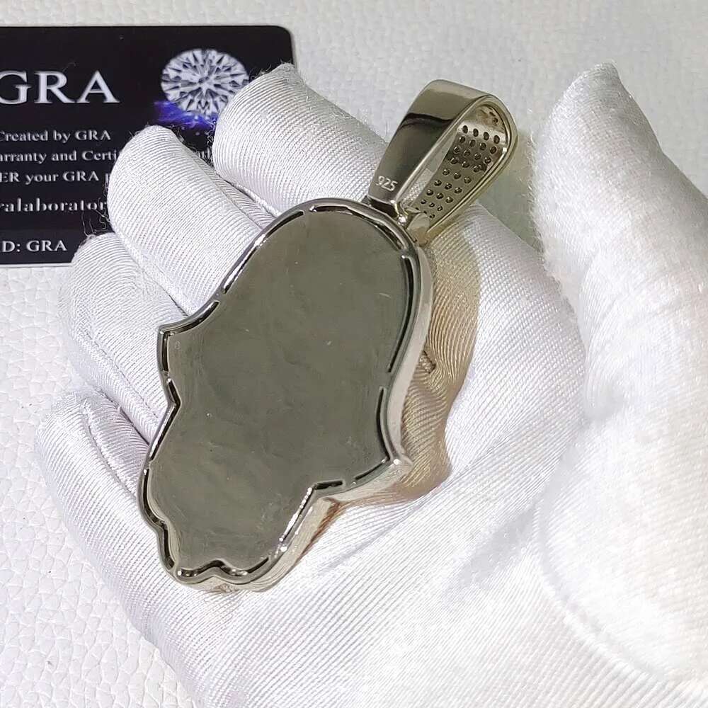 Custom Iced Out Hamsa Penadnt Teo Tone Rose and White Hip Hop Fashion Moissanite Jewelry Sier Lab Dia Hand Pendants