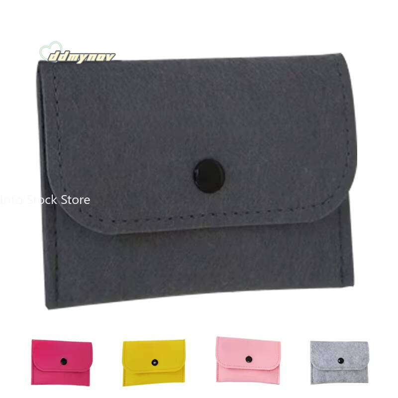 Unisex Felt Purse Bag Women Girls Mini Zipper Coin Wallet Case Casual Square Money Change Card Key Holder Pouch ddmynov