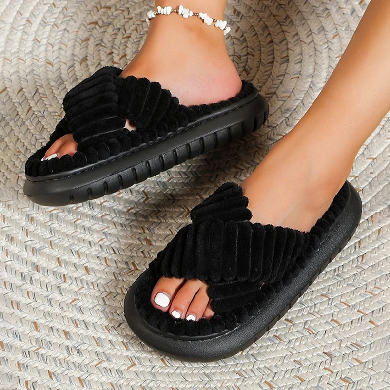 Casual Slippers Home Flats er Shoes Women 2025 Fashion House Platform Slides Ladies Elegant Soft Open Toe Indoor Big Size 250716