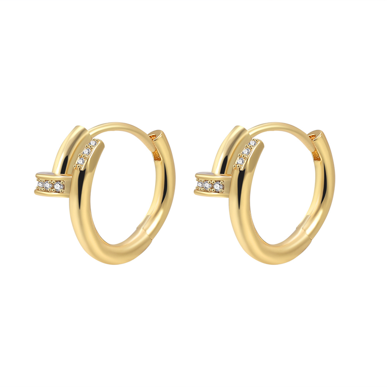 Designer Earring 18K Gold Plated Nail Stud Earring Paved AAA Cubic Zirconia Diamond Fashion High-end Jewelry wholesales drop shipping