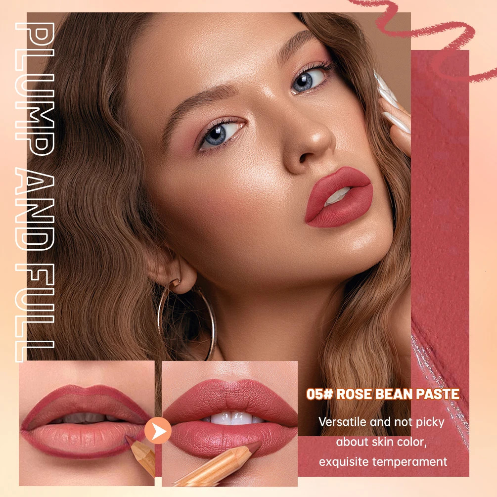 12pcs Lip Liner Pen Waterproof And Sweat-proof Not Easy To Fade Non-stick Cup Nude Lipstick Pencil Sets 12 Colors Lips Makeup 250716