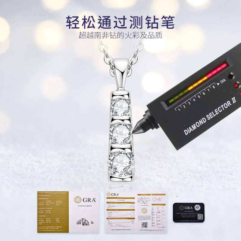 Minimalist High-End Necklace For Women Summer Elegant Niche Light Moissanite Pure Sier Pendant Ff3