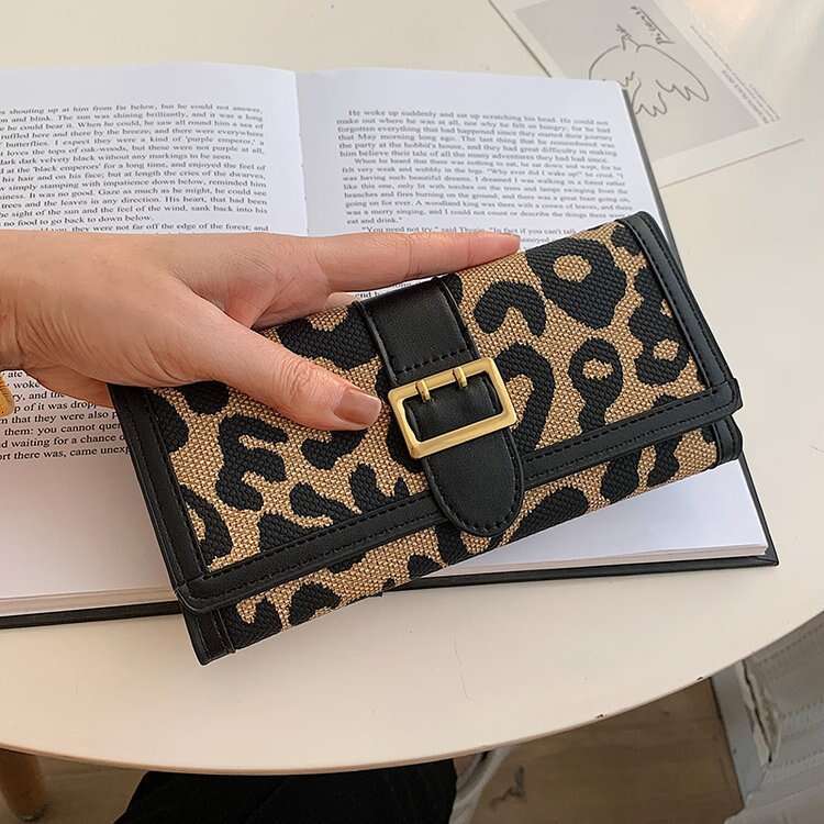 for Women New Leopard Print 70% off Short Wallet Fashionable Texture Long Women's Card Holder