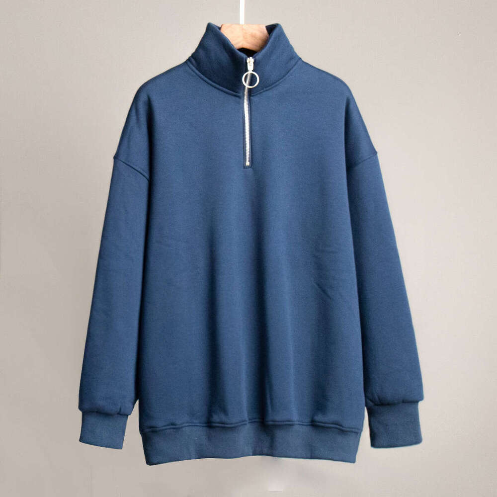 Autumn Winter Women's Unisex Fashion Street Style Loose Zip-Up Hoodie B5